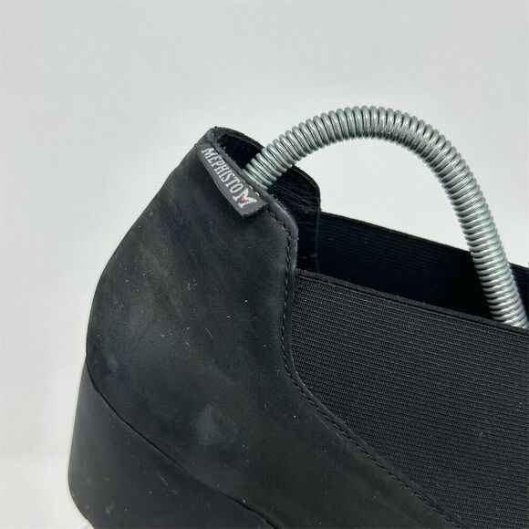 Mephisto Women's Tosca Black Leather Slip-On Chelsea Wedge Ankle Booties Size 10 - Picture 2 of 16